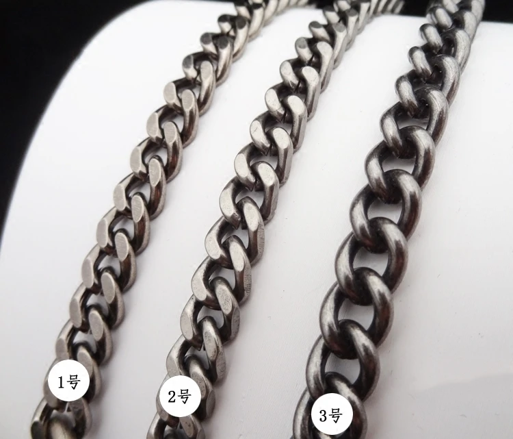 Width 9mm Ancient Silver Metal Iron Bag Chain Single Shoulder Bag Parts Metal Straps Shoulder Bag Straps With Buckle 120cm