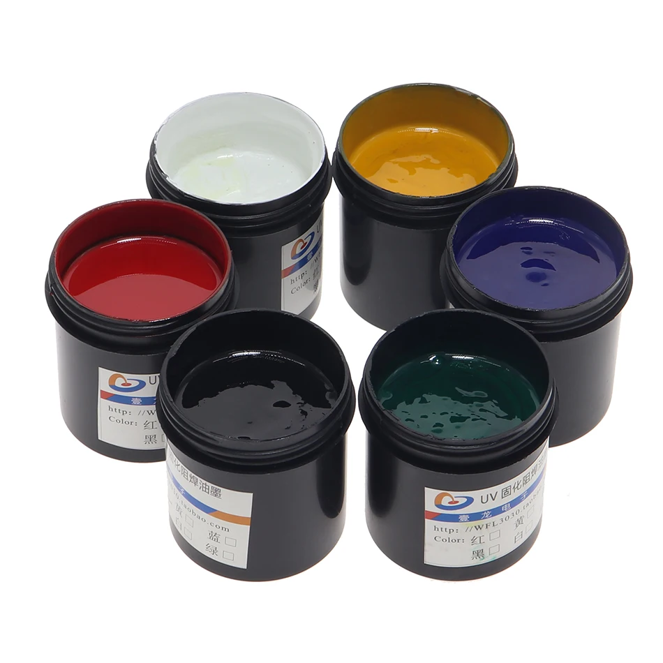 PCB UV Photosensitive Inks Circuit Board Solder Mask Oil PCB Light Solid Oil UV Oil Genuine 100 G UV Light Curing Soldering Ink