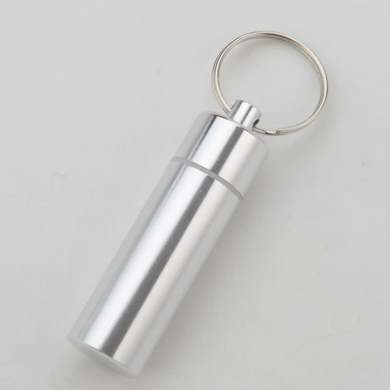 Waterproof Aluminum Alloy Toothpick Box Portable Medicine Case Capsule Container Bottle Holder Outdoor Cotton swab Case Keychain