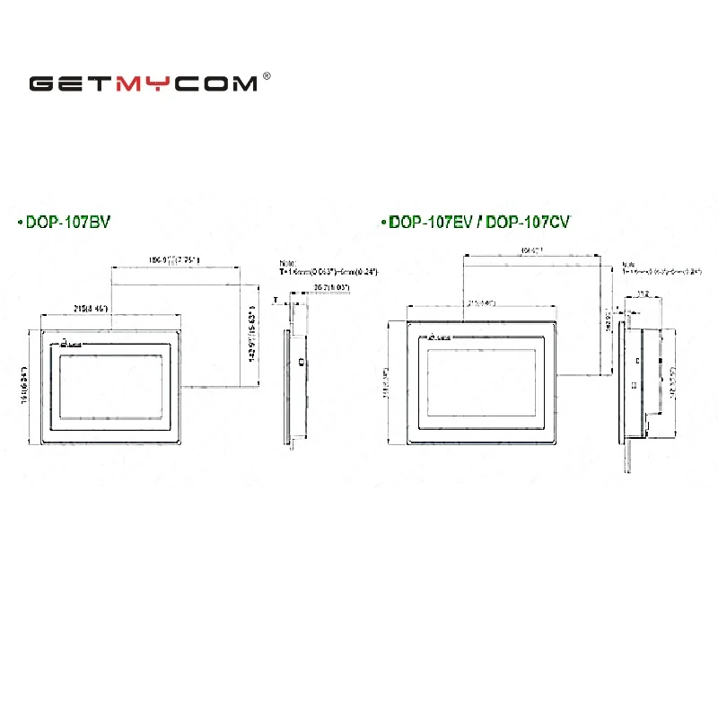 Getmycom 7 inch DOP-107BV DOP-107CV DOP-107EV DOP-107EG DOP-107WV HMI  Human Machine Interface Display  touch screen