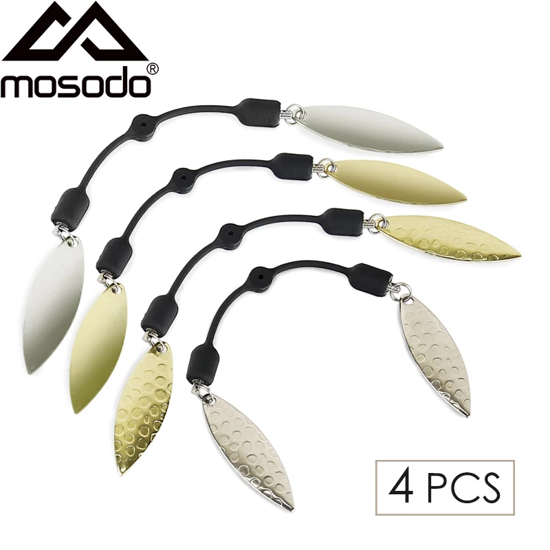 Mosodo 4pcs Twin Blade Fishing Spinner Bait Lures Swim Jigs Rattles Colorado Blades Spinnerbait Buzzbait Chatterbait Accessories