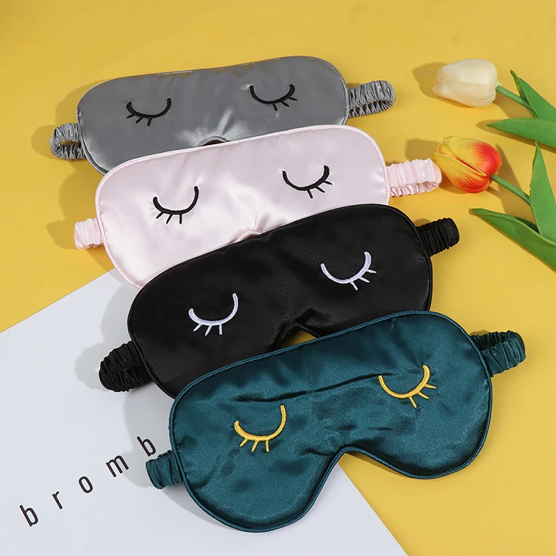 Adjustable Imitated Silk Sleeping Eye Masks With Bag Shading Patch Cover Blindfold Eyepatch Travel Relax Eye Care Tools