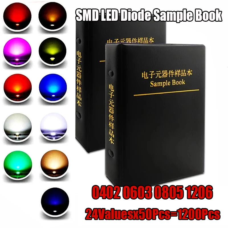 0402 0603 0805 1206 Próbka diody LED SMD Czerwony/Zielony/Niebieski/Biały/Żółty/Pomarańczowy