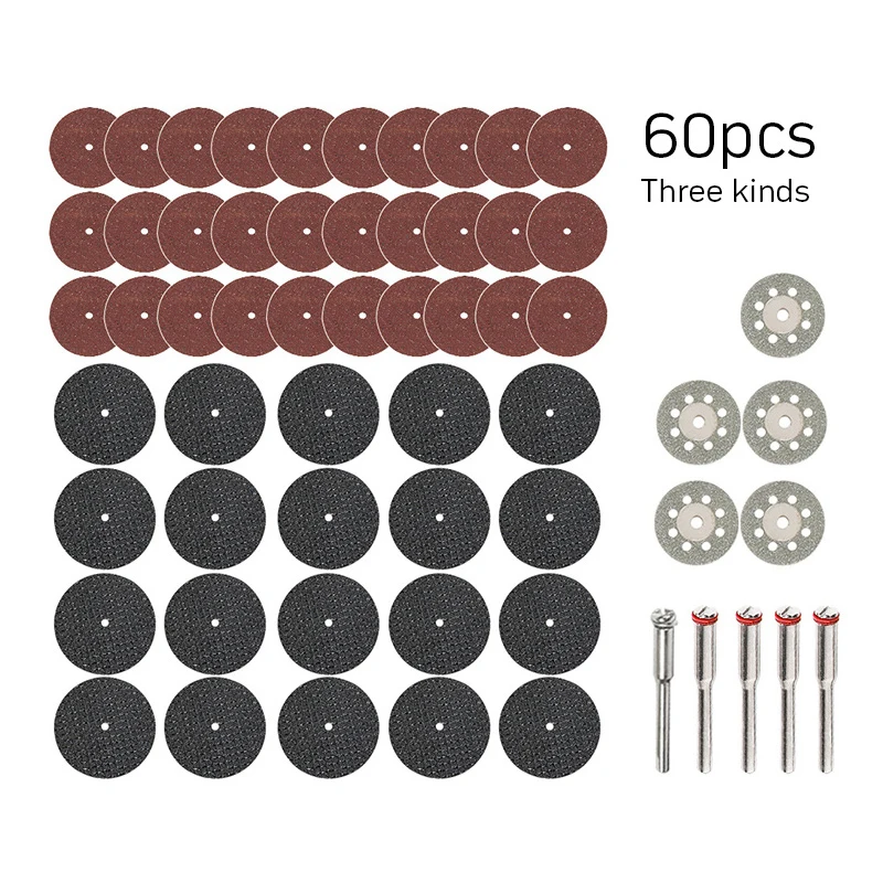 Lame de scie circulaire pour meule, 60 pièces/lot, ensemble d'accessoires Dremel, pour le calcul, le travail du métal, mini perceuse Dremel, accessoires d'outils distants