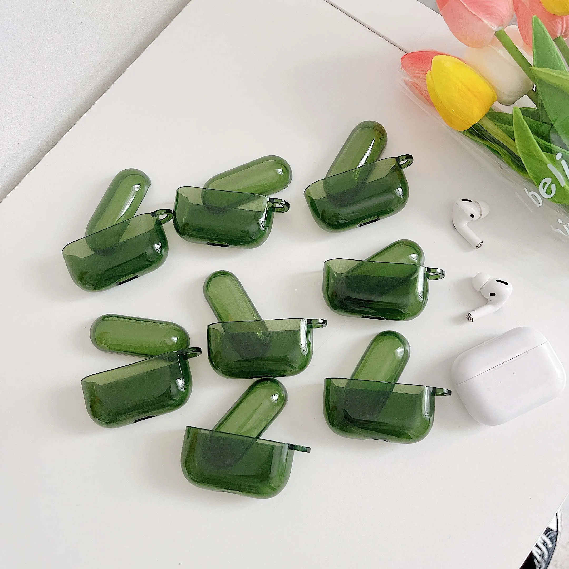 Custodia per auricolari di alta qualità verde retrò per apple airpod 1 2 3 pro custodie per airpods custodia per cuffie conque 2/1 chaging box