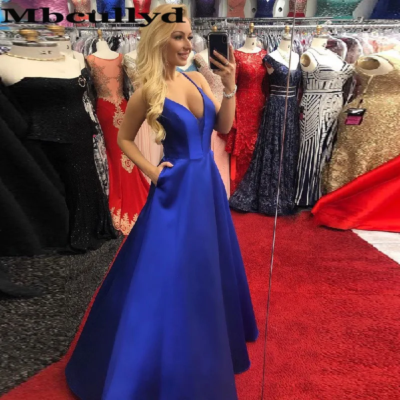 

Elegant Royal Blue Long Prom Dresses With Pocket 2023 Formal Long Evening Dress For Women Plus Size abiti da cerimonia da sera