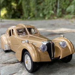 1:28 Bugatti TYPE 57SC Classic Car Alloy Car Model Diecasts Metal Toy Retro Vehicles Car Model Simulation Collection Kids Gift