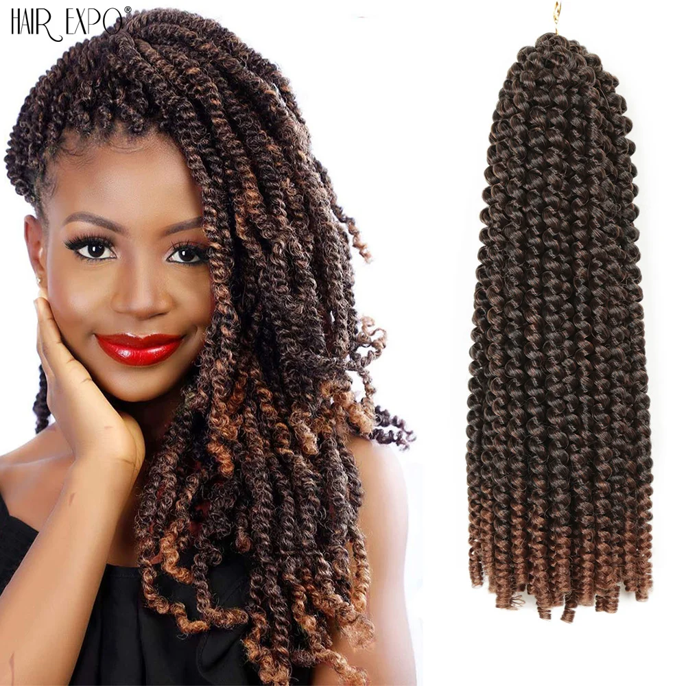 

Spring Twist Crochet Hair Synthetic Pre Looped Passion Twist Braiding Hair Extensions 12" Ombre Pre-Twist Braids Hair Expo City