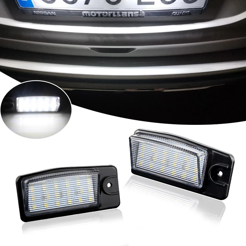 

2Pcs White 18SMD LED Car Number License Plate Lights For Nissan X-Trail T32 Rogue Murano Altima Maxima NV1500 NV2500 NV3500
