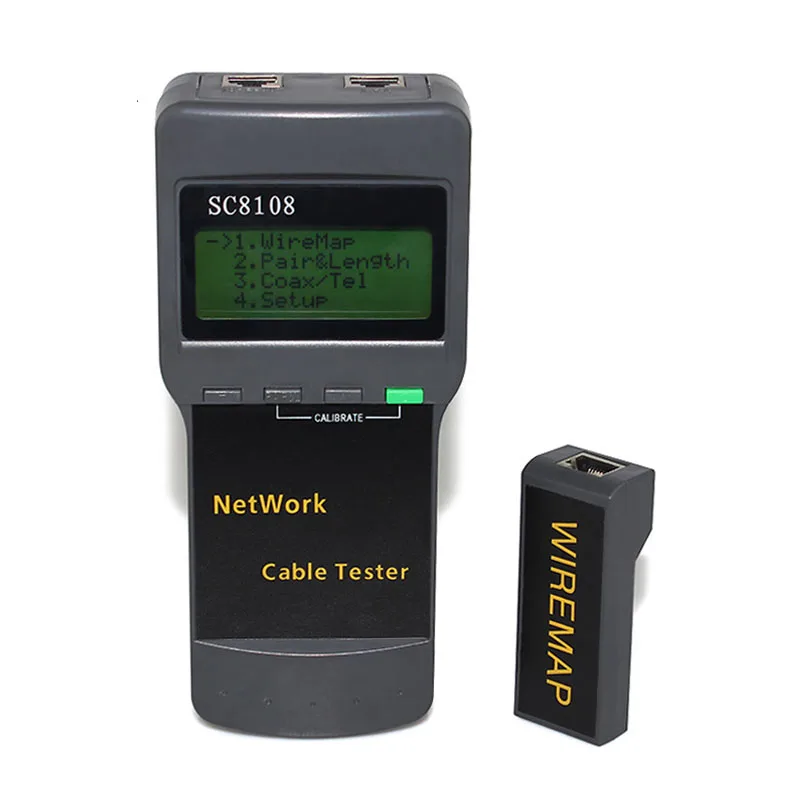 SC8108 Network Cable Tester LAN Phone Wire Meter Cat5 RJ45 Mapper Far End Test Jack,LAN Phone Cable Tester with LCD display