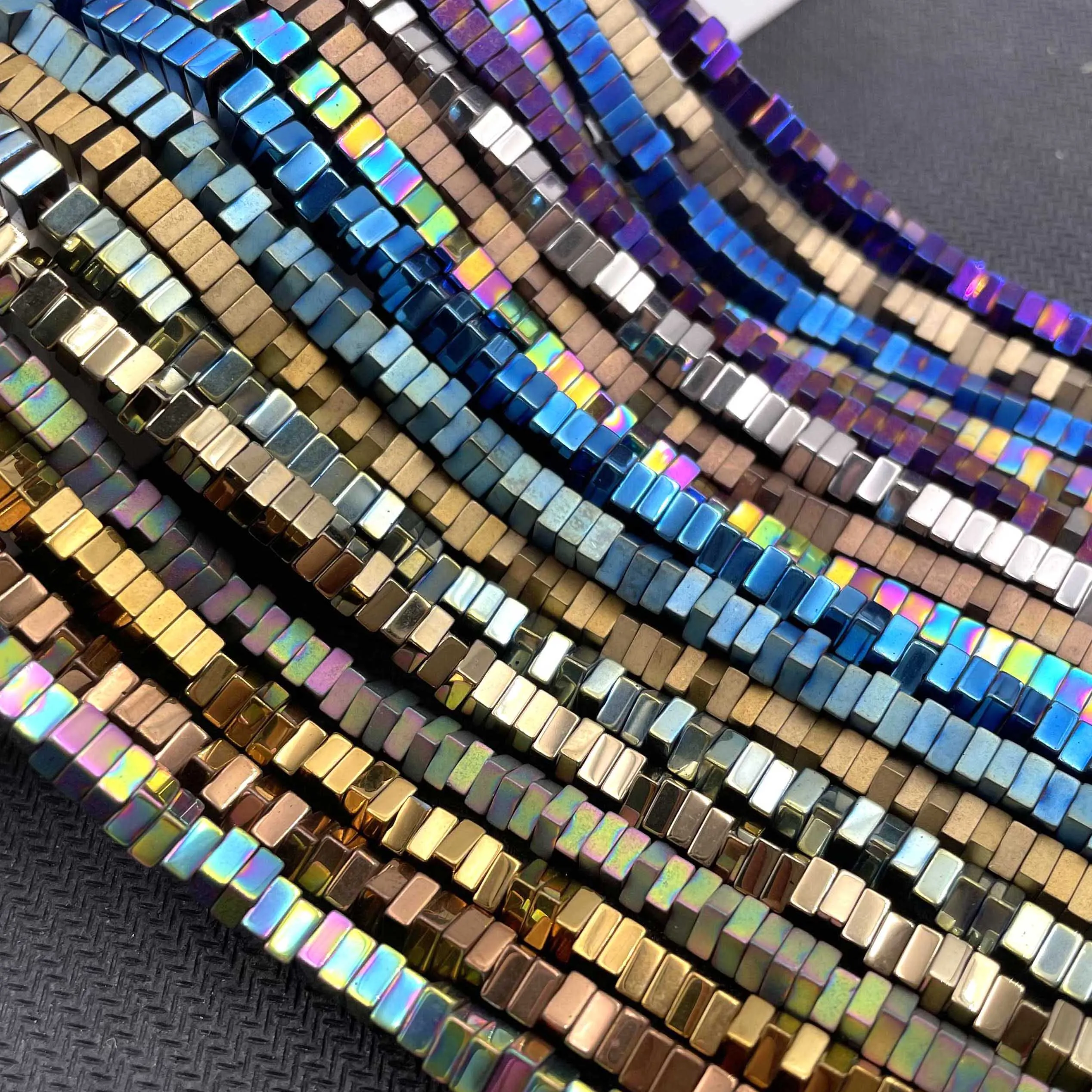 

Colorful Natural Hematite Square Flake Loose Spacer Stone Beads For Jewelry Making Charm DIY Bracelet Necklace Accessories