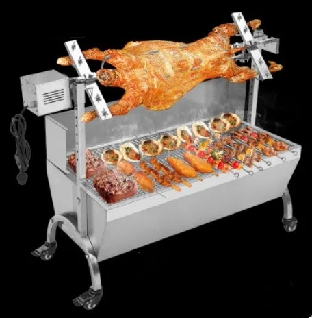 

Stainless Steel auto Charcoal BBQ Roasted Whole Lamb Stove Motor Grill with Windsheild