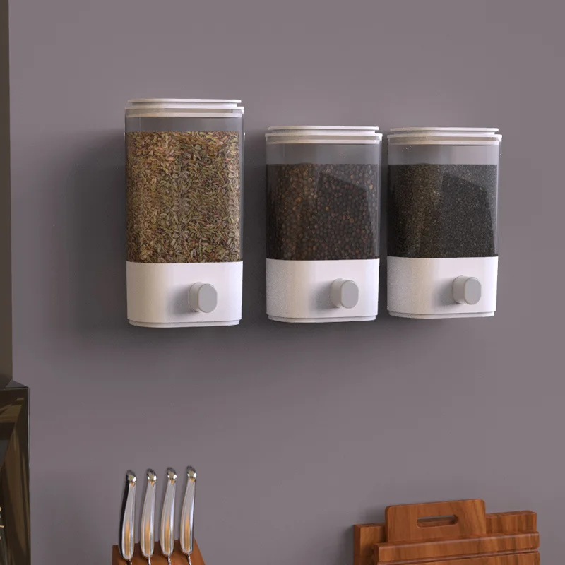 

Oatmeal Storage Box Kitchen Wall-Mounted Plastic Storage Container Multi-Functional Compartment Food Container Airtight Can