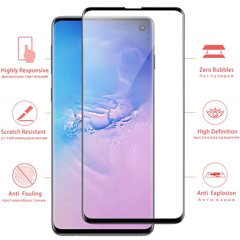 s10plus Screen Protector 2in1 For samsung galaxy s10e Tempered Glass s 10 e plus 10e 10s 10plus With Camera Lens Protective Film