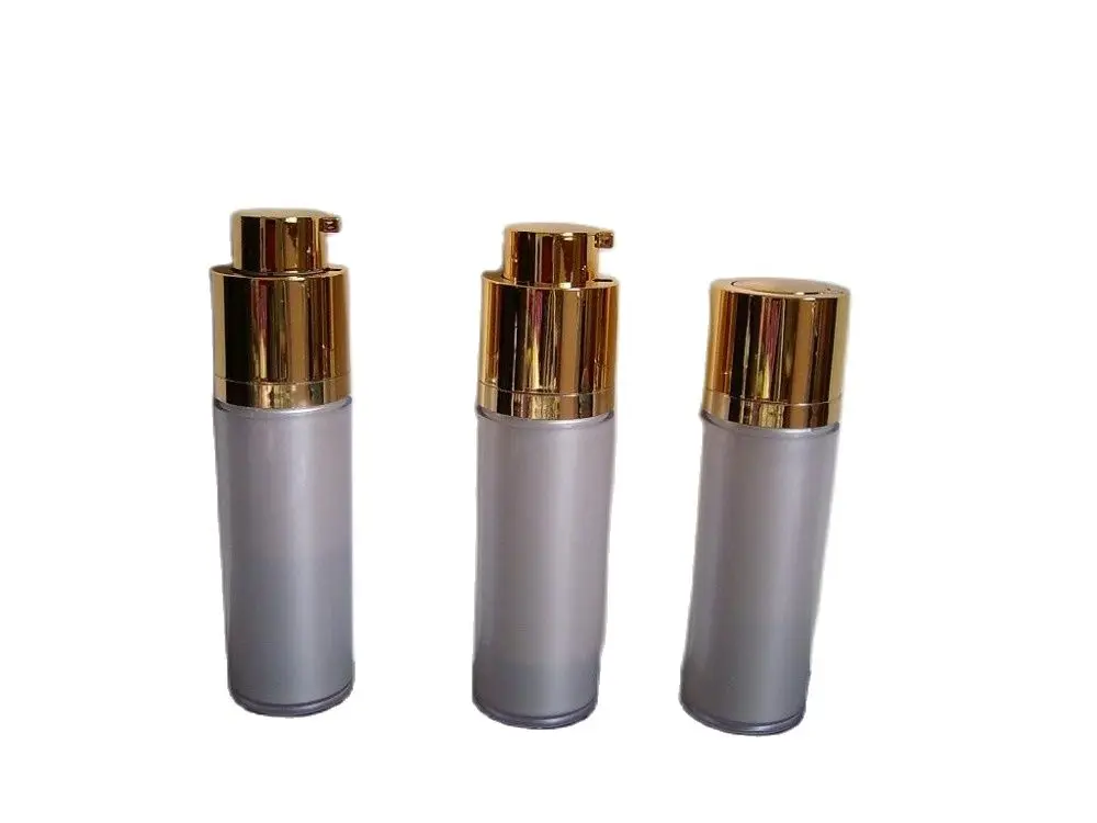 

30ml rotate pearl white airless bottle with gold press pump for lotion/emusion/serum/foundation bottle cosmetic container