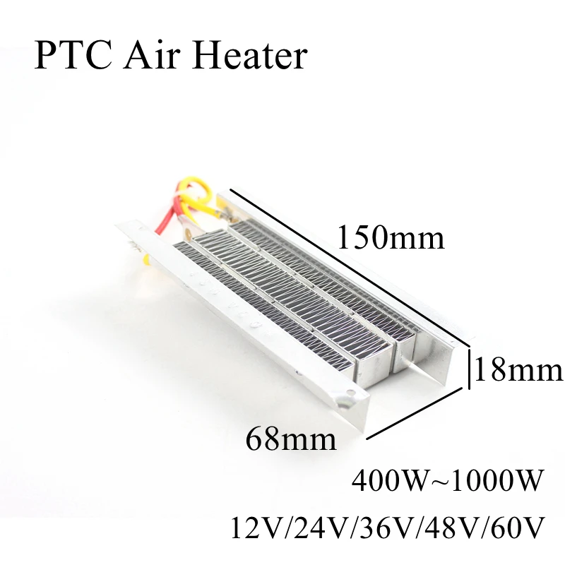 150x68x18mm 12V 24V 36V 48V 60V 400W 800W 1000W PTC Heater Ceramic Thermistor Air Heating Mini Outdoor Heater Induction Aquarium