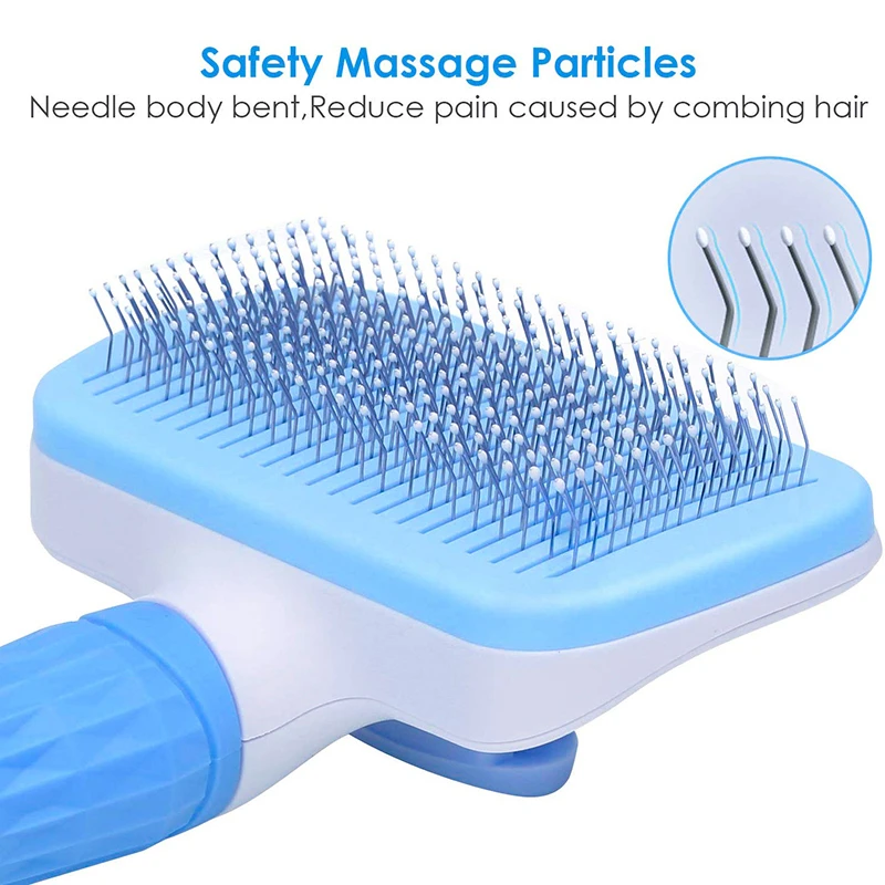 Benepaw Self Cleaning Dog Brush Slicker Massage Particle Pet Comb For Dogs Cat Shedding Mats Tangled Hair Dander Dirt Removing