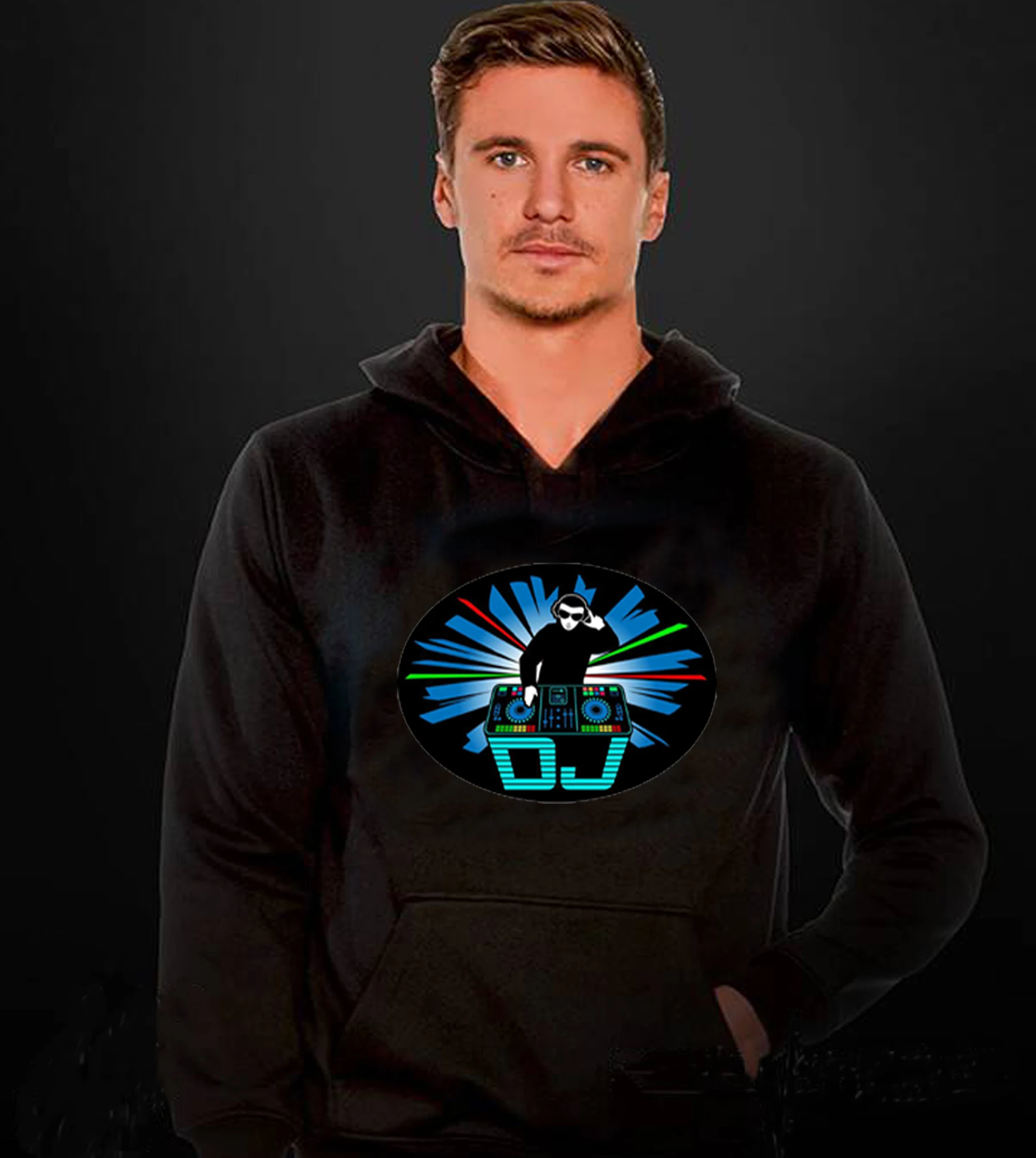 

Light Up Led Hoodies With Own Panel Sound Active Led Panel Hoodies Flashing El Panel Hooded Sweatshirt Led Hoodies Sweatshirt