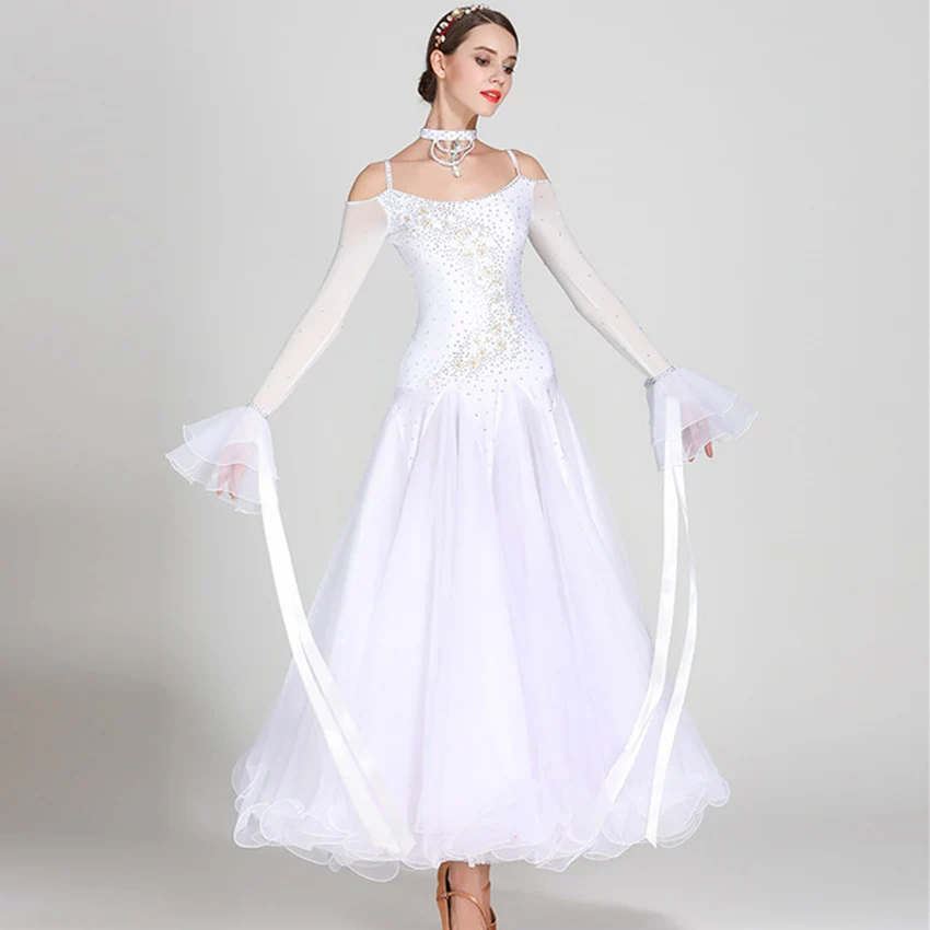 Ballroom Competition Dance Dresses Standard Performance Costumes High Grade Evening Party Clothing Tango Waltz Outfits 10 Colors