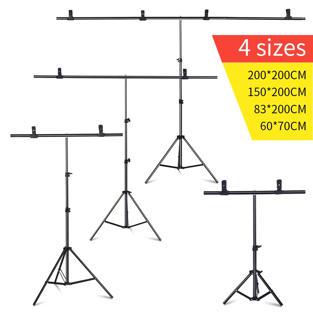 T-shape Metal Backdrop Background Stand Frame Support Multiple Sizes For Photography Photo Studio Video Cromakey Green Screen