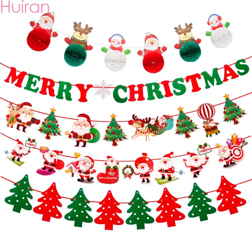 Christmas Banner Merry Christmas Decor for Home Garland Christmas Ornaments Noel Navidad 2023 Cristmas Decor Happy New Year 2024