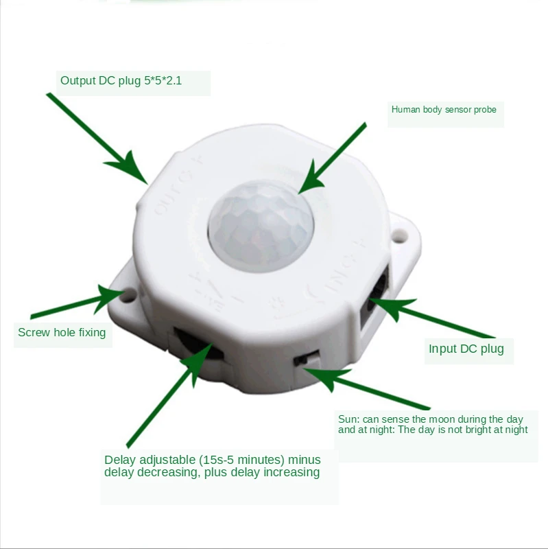 Led Lamp Multifunctionele Intelligente Vertraging Verstelbare Lichtregeling Menselijk Lichaam Infrarood Sensor Schakelaar Controller