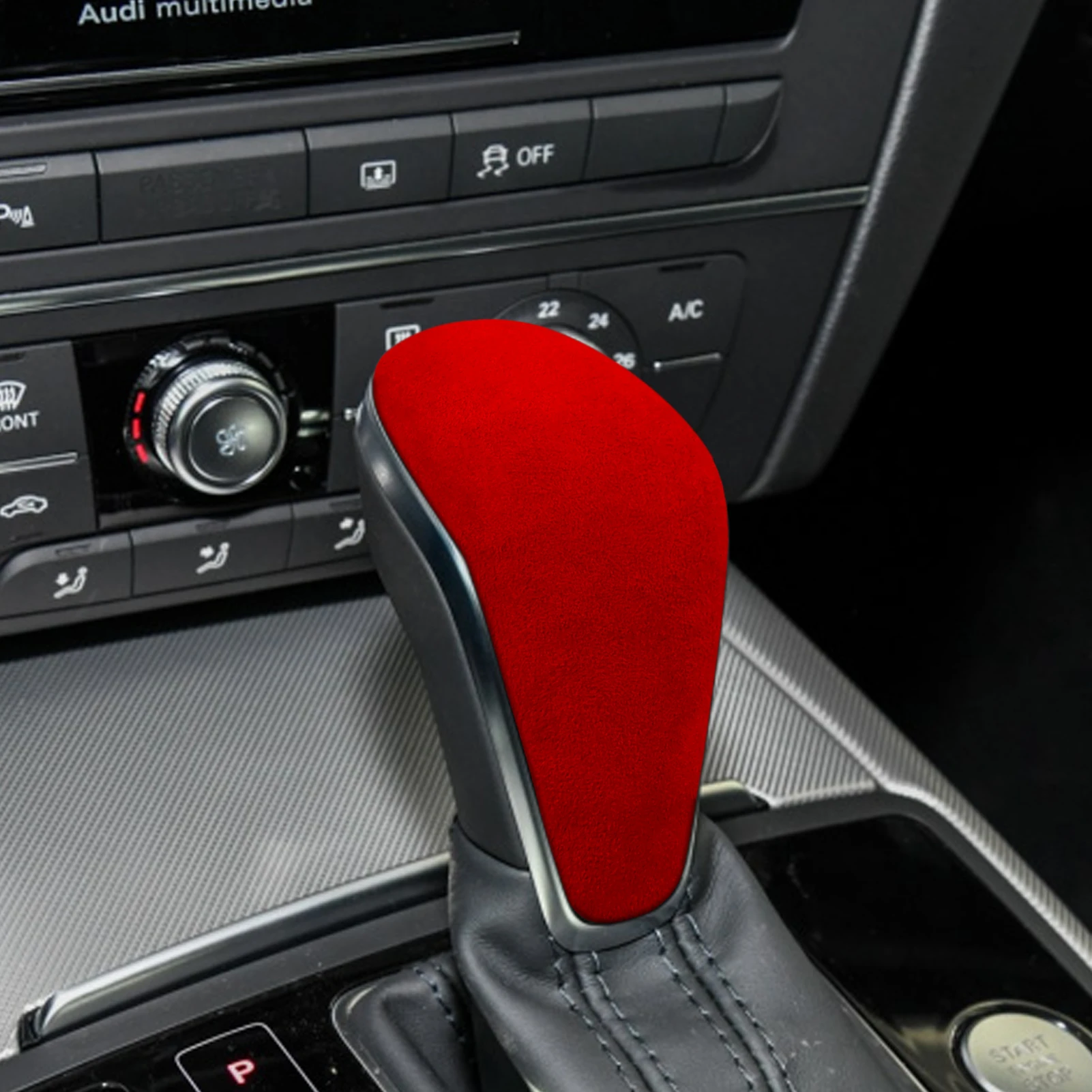 

For Audi A6/S6/A7(2015-2018) Suede Car Gear Shift Knob Cover Trim Styling Sticker