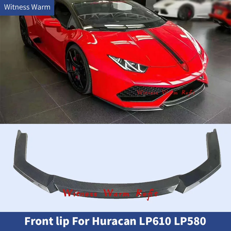 Carbon fiber Front Bumper Lip Spoiler For Lamborghini Huracan LP610 2014-2016 V Style Forged Extension Chin