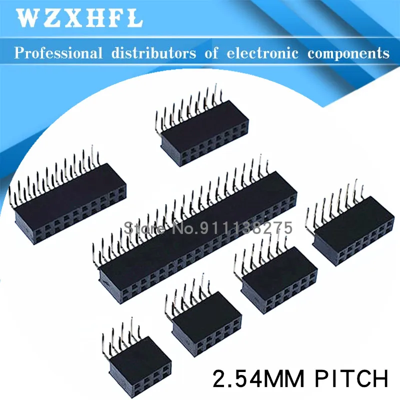 10PCS 2*2/3/4/5/6/8/20/40 PIN double Row Right Angle FEMALE PIN HEADER 2.54MM PITCH Strip Connector Socket 2X3p/4p/6p/8p/20p/40p