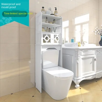 Waterproof toilet toilet shelf floor-to-ceiling bathroom toilet storage cabinet behind the top of the toilet