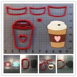 Coffee cup coffee Bean pot pumpkin spice latte mug fondant cookie cutters cake decorating tools cupcake toppers