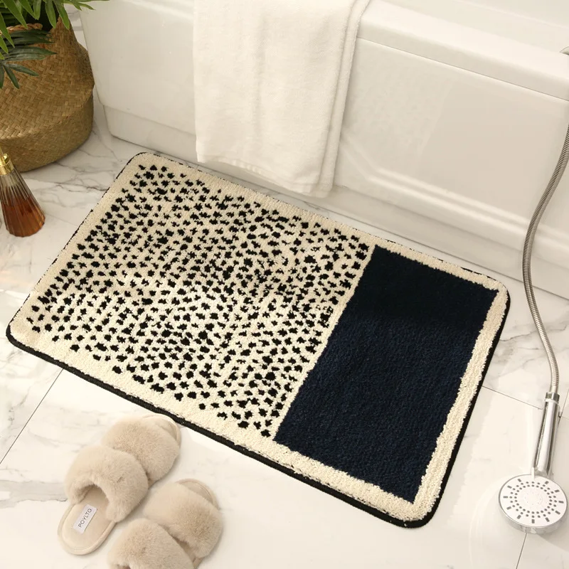 New Simple Absorbent Bathroom Mat Luxury Striped Door Non-Slip Carpet Entrance Rugs Foot Pad Toilet Bathtub Sides Rug 50x80 CM