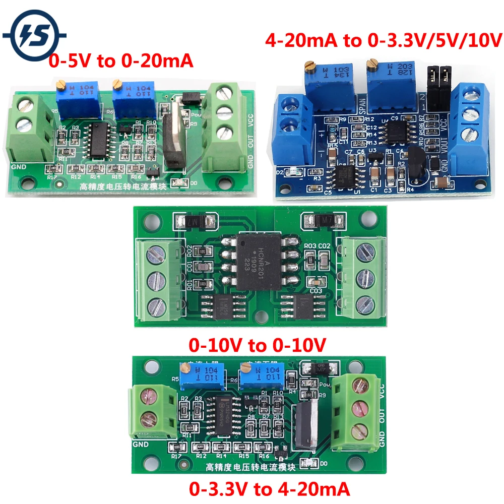 Current Voltage Converter Signal Conversion V/I Switching Power Module 4-20mA to 0-3.3V/5V/10V 0-10V to 0-10V 0-3.3V to 4-20mA