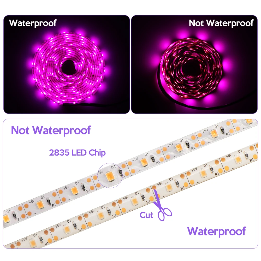 LED Grow Light Full Spectrum USB Grow Light Strip 2835 LED Phyto Lamps For indoor Flower Seed Hydroponic Plant Growing Lamp