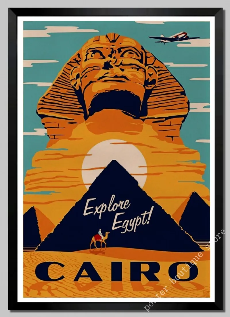 Retro Travel to Africa Egypt  Vintage Wall Pictures Kraft Posters Coated Wall Stickers Home Decoration Gift