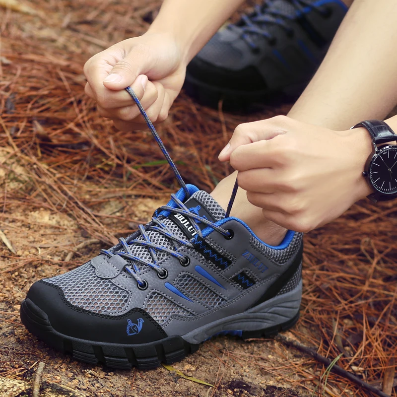 2023 letnie męskie obuwie na co dzień na zewnątrz siatkowe trampki kobiet antypoślizgowe obuwie trekkingowe Camping wiosna buty do biegania w terenie