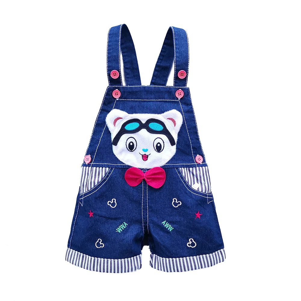 6M-3T Baby Overalls Toddler Boys Girls Jeans Overalls Summer Shorts Infant Kids Rompers Dog Jumpsuit For Children Clothes