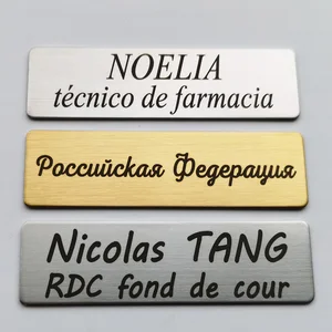 70*20 mm Personalisierte Brooscha, aufgezeichnet mit Ihrem Textlogo, kommerzieller Identifikationsplatte, Edelstahl, Metall, Mailbox, Etikett, Namenszeichen 10 Hauptverkäufe Custom Pin - №3