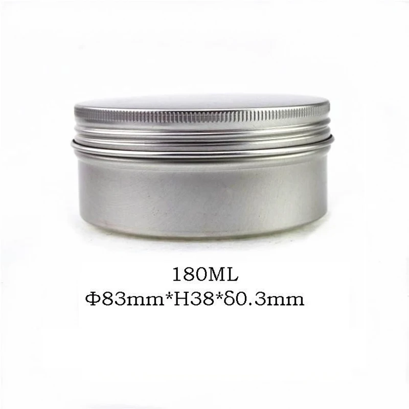 

50pcs Leakproof Cream Jar Empty Cosmetics Aluminum Tin Pot Packing Lip Balm Container Refill Nail Art Box Screw Lids 180g 6oz