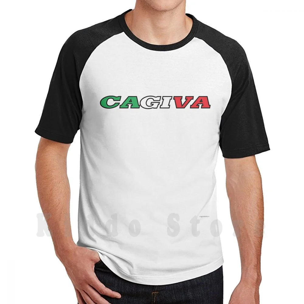 Cagiva Logo texto verde blanco rojo italiano camiseta estampada para hombres algodón nueva camiseta fresca Lucky Explorer Cagiva Elefant Gran Raptor