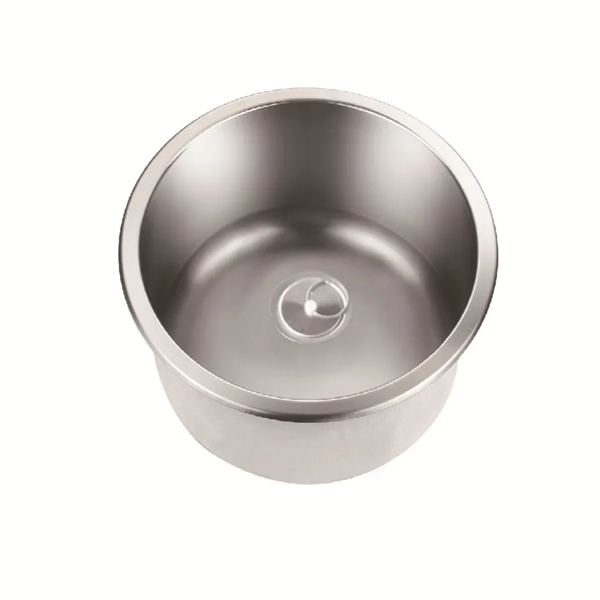 ф265*120mm Stainless Steel Round Sink Polished GR-577B RV Caravan Camper Boat