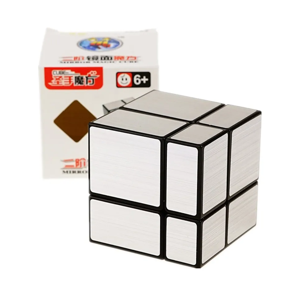 Shengshou 2x2x2 Magic Mirror Cube 5.7cm Speed Magic Puzzle Cube 2x2 Cubo Magico Naklejka Nauka Edukacja Kostki dla dzieci