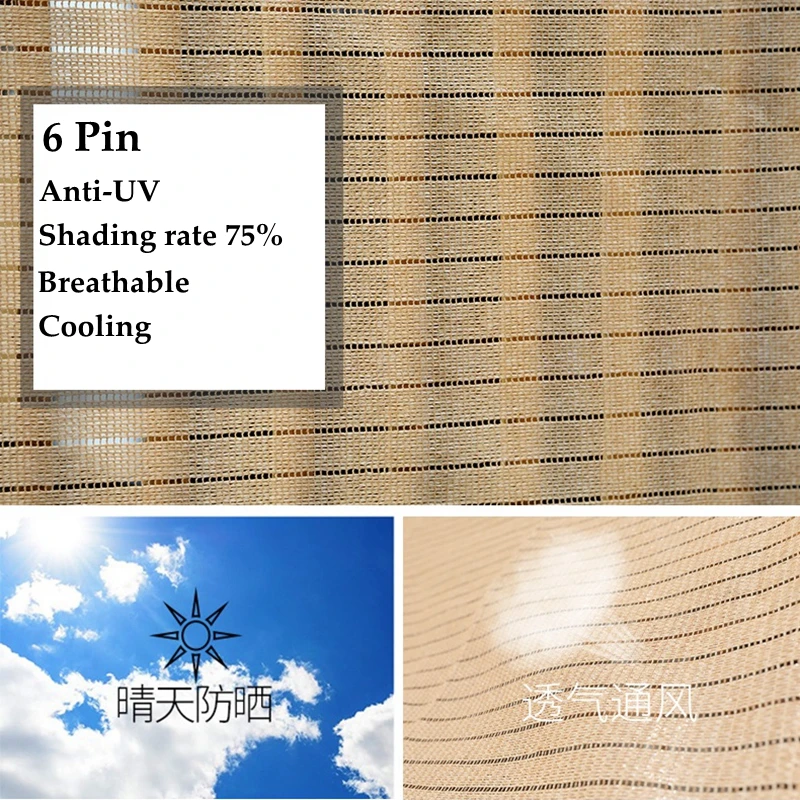 4 Pin Beige Sunshade Net Breathable Anti-UV 75% Garden Plants Shading Outdoor Succulent Cover Pergola Net Balcony Cooling Net