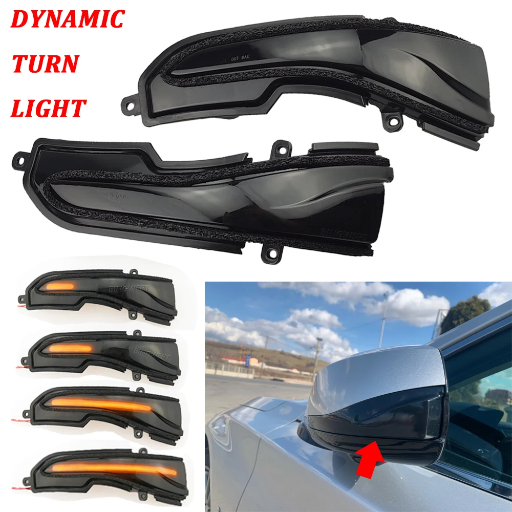 2X Side Mirror Sequential Indicator Lamp LED Dynamic Turn Signal Light For Infiniti Q70 Q70L Q70S Y51 QX50 J50 Facelift 2015-18