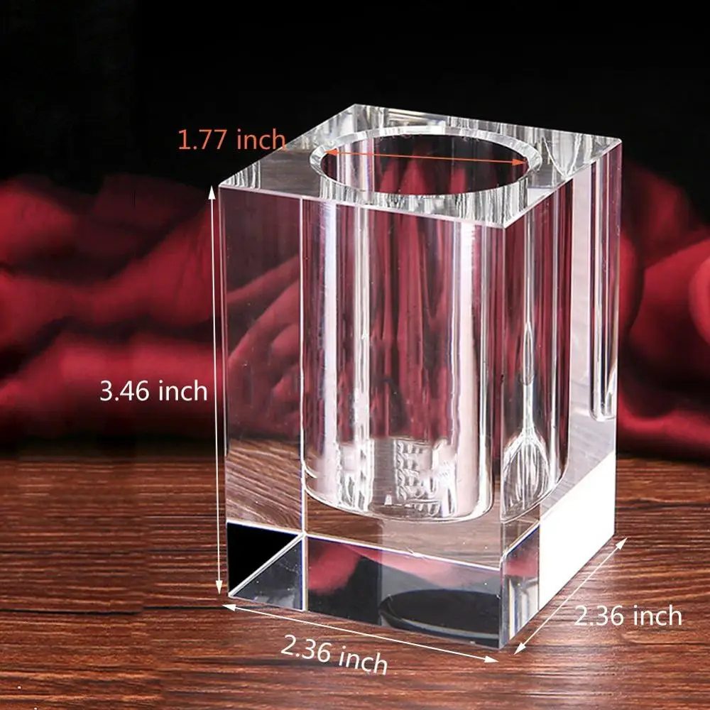 K9 Clear Crystal Pen Holder, Stylish Desktop, Real K9, Crystal Pen Pot