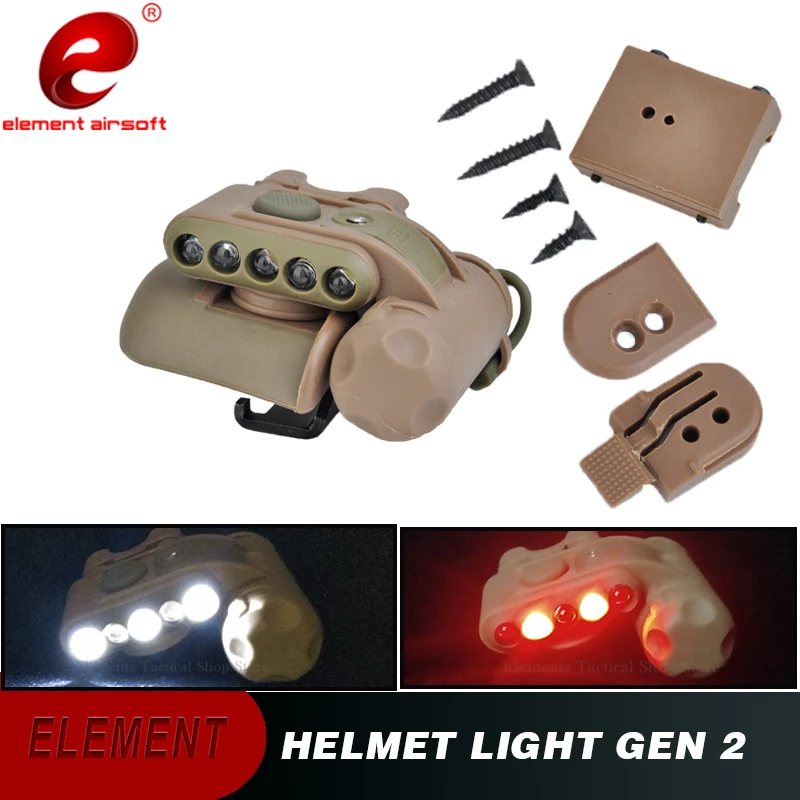 

Element Aisorft Helmet Flashlight GEN 2 Red White Lamp IR LaserAirsoft Light GEN II FAST Mich Tactical Helmet Light EX029