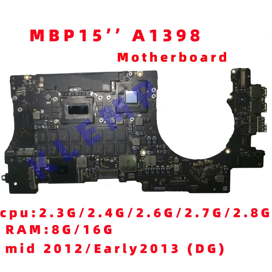 Placa-mãe para macbook pro retina 15, placa lógica, cpu i7, 8gb, 16gb, 2012, 2013, 2014, 2015, original