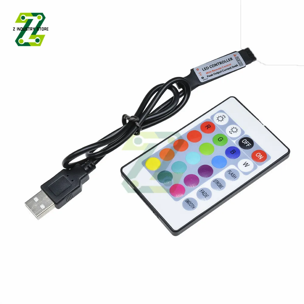 3/17/24 Keys LED Strip Controller Mini Remote 5V USB interface Controller For LED Strip 17/24 Keys LED Strip With RGB Controller