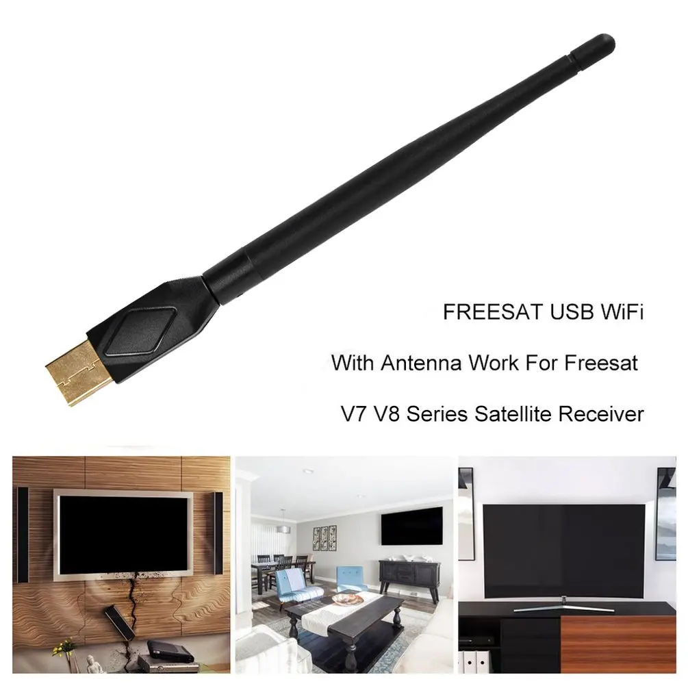 FREESAT USB WiFi With Antenna Work For Freesat V7 V8 Series Digital Satellite Receivers For TV Set Top Box Stable Signal