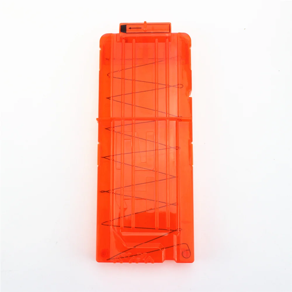 12 Reload Clip Magazines Round Darts Replacement Plastic Magazines Toy Gun Soft Bullet Clip Orange For Nerf N-Strike Elite